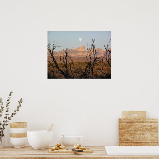 El Pico Moonrise - Big Bend, Texas Poster (Küche)
