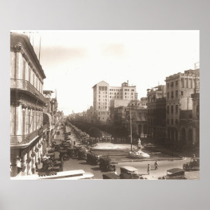 El Prado de La Habana 1920er Jahre Foto Antigua Poster