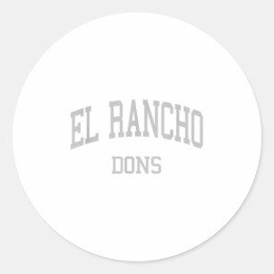 El Rancho High School Hs Pico Rivera Ca Retro Spor Runder Aufkleber