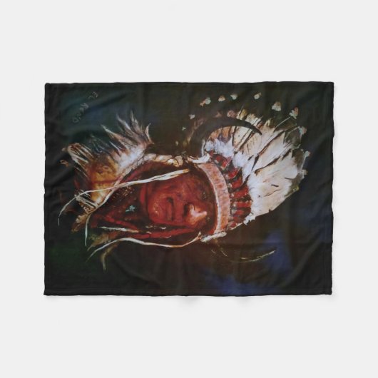 "El Reno Chief" Fleece Blanket (Vorderseite (Horizontal))
