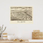 El Reno, OK Panorama Karte - 1891 Poster (Küche)