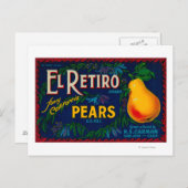 El Retiro Birnenkratetikett Postkarte (Vorne/Hinten)