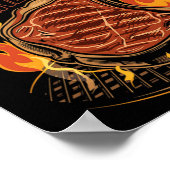 El Rey De La Carne Asada Grillen Cookout Master Ki Poster (Ecke)