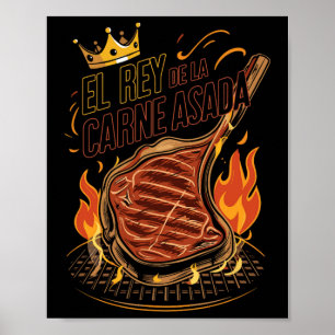 El Rey De La Carne Asada Grillen Cookout Master Ki Poster
