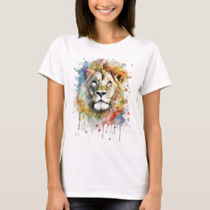 El rey del color - Un león majestuoso y vibrannte T-Shirt