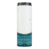 El Roi der Gott, der mich Aquamarin Marmormonogram Thermosbecher (Rückseite)