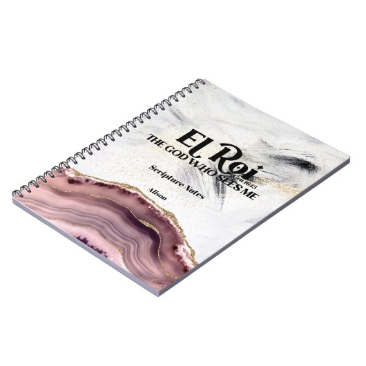 El Roi Der Gott, der mich Monogramm-Schrift sieht Notizblock (Linke Seite)