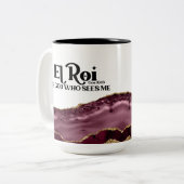 El Roi der Gott, der mich rotes Marmormonogramm si Zweifarbige Tasse (Vorderseite Links)