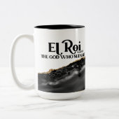 El Roi der Gott, der mich schwarze Marmormonogramm Zweifarbige Tasse (Links)