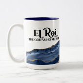 El Roi der Gott, der mich sieht Marmormongramm   Zweifarbige Tasse (Links)