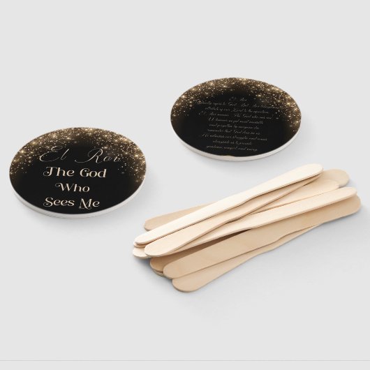 El Roi (Schwarz/Gold-Paddel) Fächer (Non-assembled)