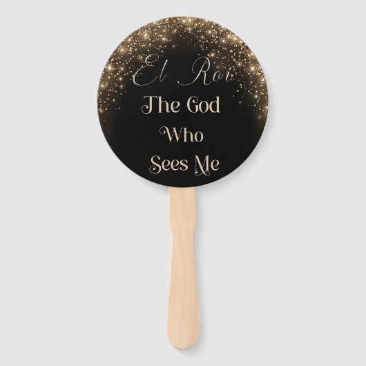 El Roi (Schwarz/Gold-Paddel) Fächer (Vorderseite)