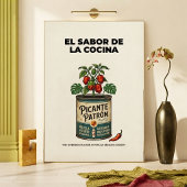 El Sabor De La Cocina Retro Hot Sauce Plakat