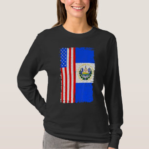 El Salvador Amerikanische Flagge Salvadoran-Wurzel T-Shirt
