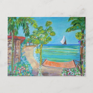 El Salvador Beach Malerei - Postkarte