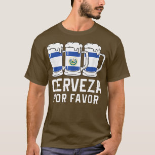 El Salvador Cerveza Por Flag Pupusas Salvado T-Shirt