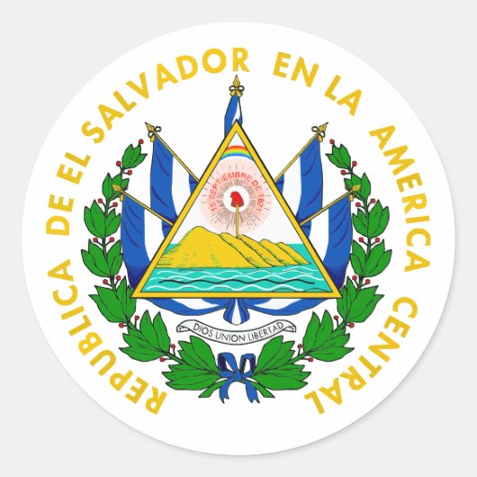 El Salvador COA Runder Aufkleber (Vorderseite)