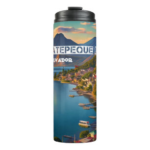 El Salvador   Coatepeque Lago Travel Vintages Retr Thermosbecher