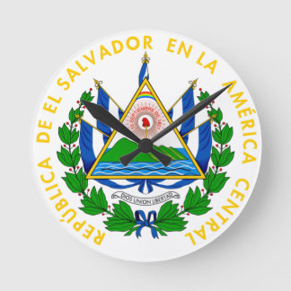 El Salvador - emblem/flag/coat of arms/symbol Runde Wanduhr