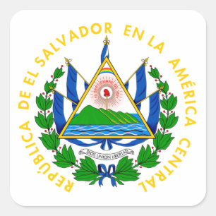 El Salvador - Emblem/Flagge/Wappen/Symbol Quadratischer Aufkleber