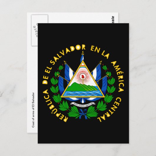 el salvador Emblem Postkarte (Vorne/Hinten)