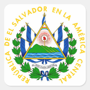 el salvador Emblem Quadratischer Aufkleber