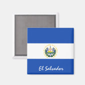 El Salvador Fahne & Amerika Urlaubs- und Sportfans Magnet (Vorderseite/Rückseite)