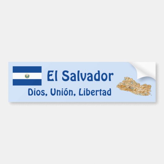 El Salvador Flag and Map Autoaufkleber (Vorne)