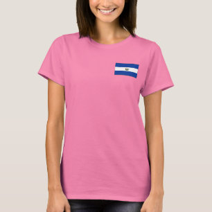 El Salvador Flag and Map dk T - Shirt