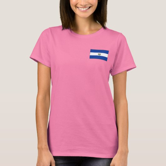 El Salvador Flag and Map dk T - Shirt (Vorderseite)