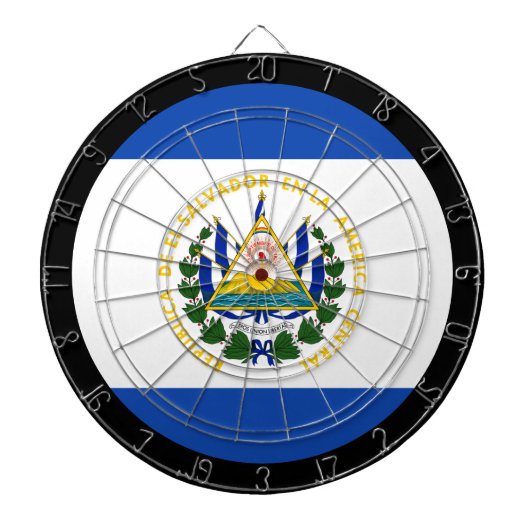 El Salvador Flag Dartboard & El Salvador / Spiel Dartscheibe (vorne)
