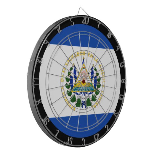 El Salvador Flag Dartboard & El Salvador / Spiel Dartscheibe (Vorderseite Links)