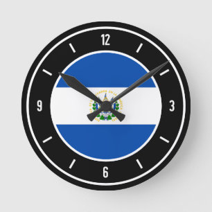 El Salvador Flag Elegant Runde Wanduhr