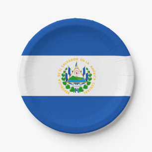 El Salvador flag Paper Plate Pappteller