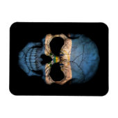 El Salvador Flag Skull auf schwarz Magnet (Horizontal)