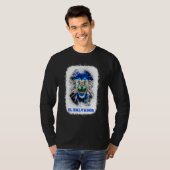 El Salvador Flag With Lion Face Salvadoran Pride D T-Shirt (Vorne ganz)