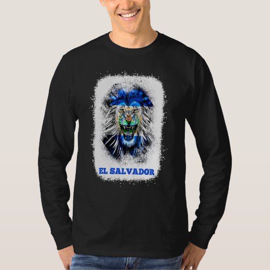 El Salvador Flag With Lion Face Salvadoran Pride D T-Shirt (Vorderseite)