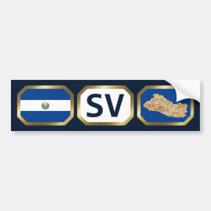 El Salvador Flagge Karte Code Aufkleber Autoaufkleber