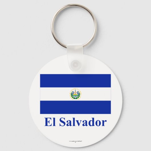 El Salvador Flagge mit Namen Schlüsselanhänger (Vorderseite)