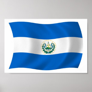 El-Salvador-Flagge Poster Druck