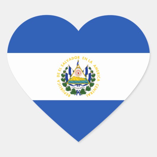 El Salvador - Flagge Salvadors Herz-Aufkleber (Vorderseite)