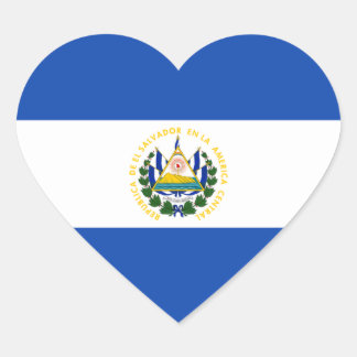 El Salvador - Flagge Salvadors Herz-Aufkleber
