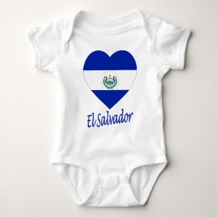 El Salvador Flaggen-Herz Baby Strampler