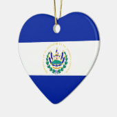 El Salvador Flaggen-Herz Keramikornament (Links)