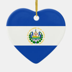El Salvador Flaggen-Herz-Verzierung Keramik Ornament