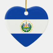 El Salvador Flaggen-Herz-Verzierung Keramik Ornament (Hinten)