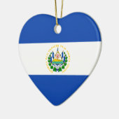 El Salvador Flaggen-Herz-Verzierung Keramik Ornament (Links)