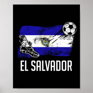 El Salvador Flaggen-Trikot salvadorianische Fußbal Poster