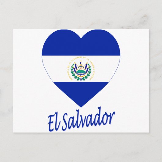 El Salvador Flaggenherz Postkarte (Vorderseite)