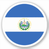 El Salvador Flaggenrundkleber Aufkleber (Vorderseite)